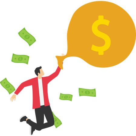 Empresário feliz recebendo lucro comercial  Ilustração