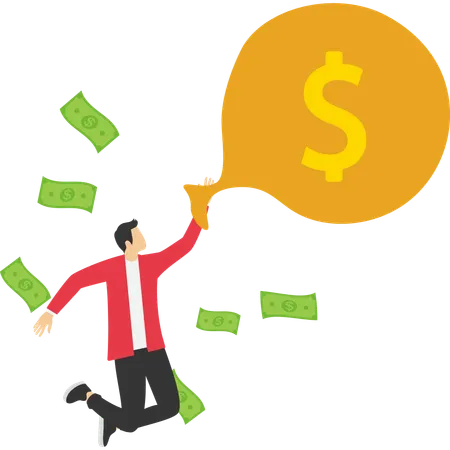 Empresário feliz recebendo lucro comercial  Ilustração