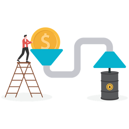 Los empresarios filtran el dinero y obtienen petróleo  Ilustración