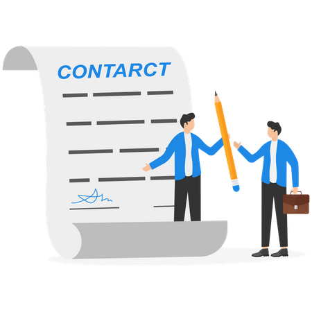 Empresario firmando documento de contrato  Ilustración