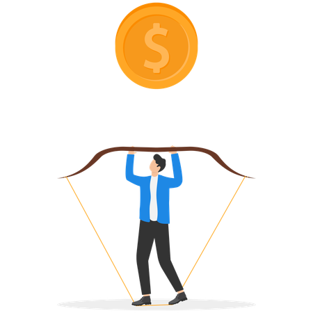Empresário focado em ideia de negócio  Ilustração