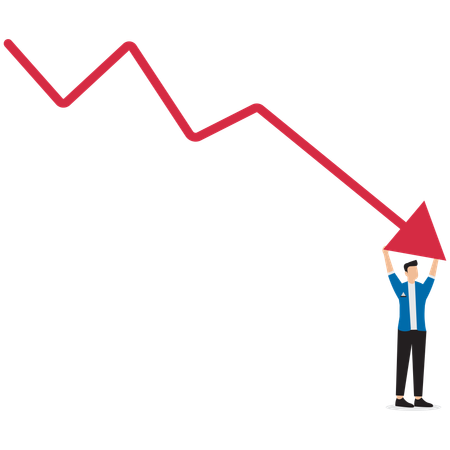 Empresario frente a la recesión económica  Ilustración