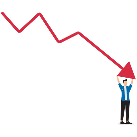 Empresario frente a la recesión económica  Ilustración