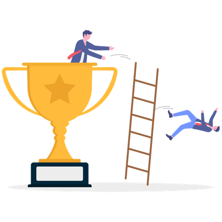 Empresario ganando el trofeo de la Copa  Ilustración