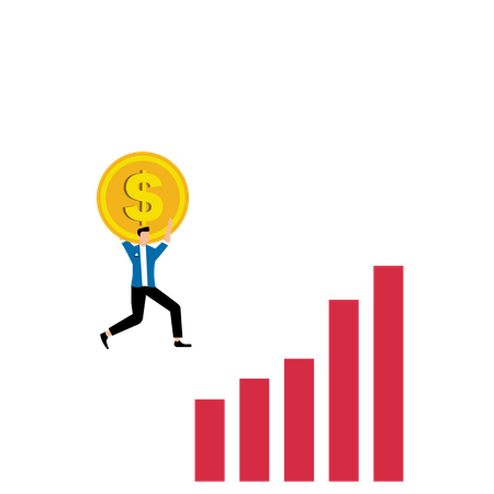 Empresário obtém crescimento de lucro no mercado  Ilustração