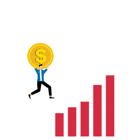 Empresário obtém crescimento de lucro no mercado  Ilustração