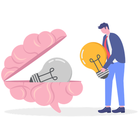 Empresario generando nuevas ideas  Ilustración