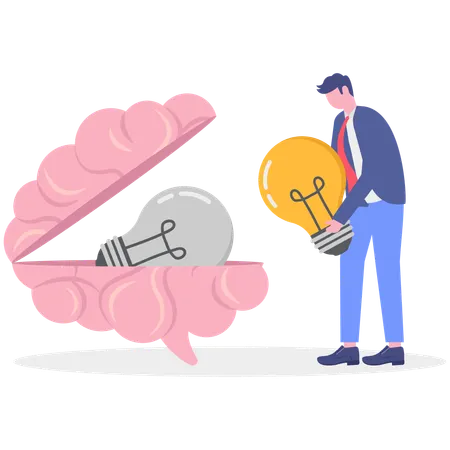 Empresario generando nuevas ideas  Ilustración