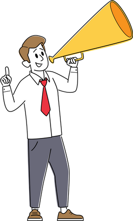Empresário gritar com megafone  Ilustração