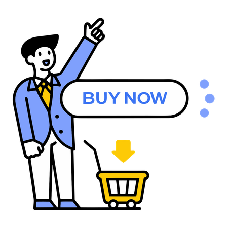 Empresario haciendo compras en línea  Ilustración