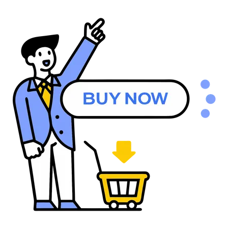 Empresario haciendo compras en línea  Ilustración