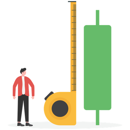 Empresario haciendo evaluación de crecimiento  Ilustración