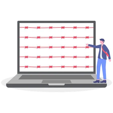 Empresario cometiendo violación de datos  Ilustración