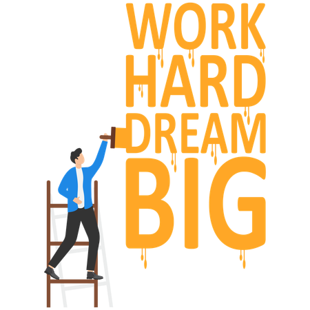 Hombre de negocios haciendo trabajo duro en los negocios  Ilustración