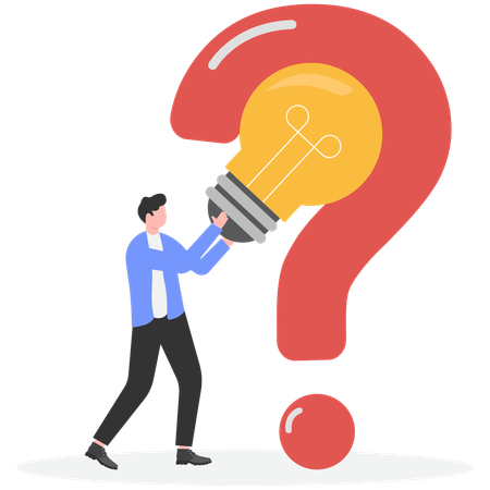 Hombre de negocios haciendo una pregunta de negocios  Ilustración