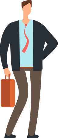 Empresario sosteniendo maletín  Ilustración