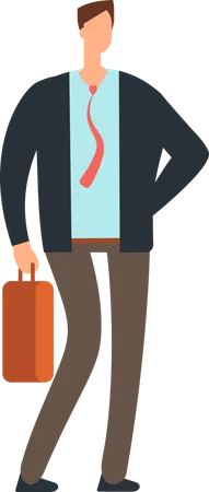 Empresario sosteniendo maletín  Ilustración