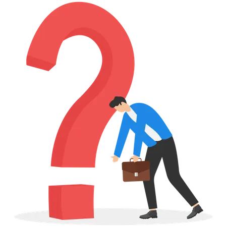 Hombre de negocios infeliz con signo de interrogación Illustration
