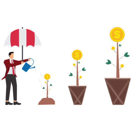 Empresario Introducción a la inversión para principiantes  Ilustración