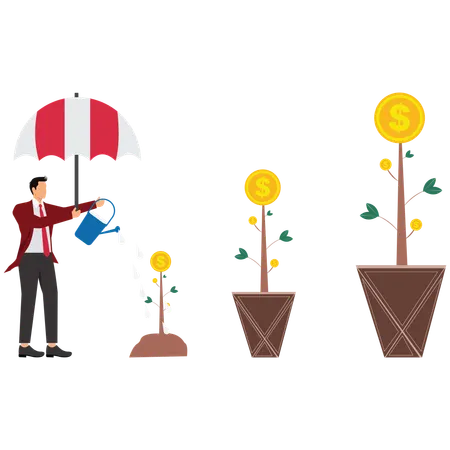 Empresario Introducción a la inversión para principiantes  Ilustración