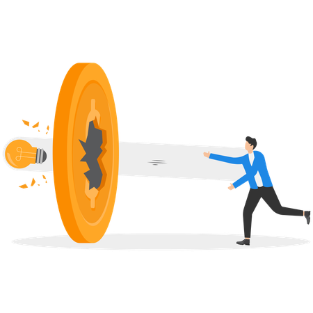 Empresário tem ideia de negócio inovadora  Ilustração