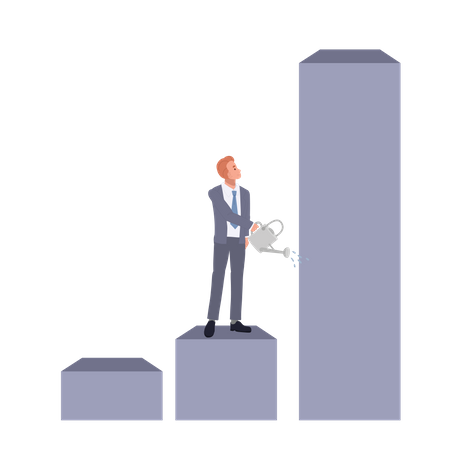 Investimentos crescentes do empresário  Ilustração