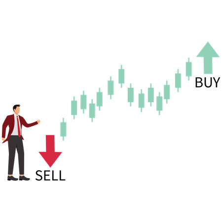 Empresário investindo no mercado de ações  Ilustração