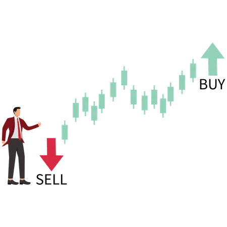 Empresário investindo no mercado de ações  Ilustração