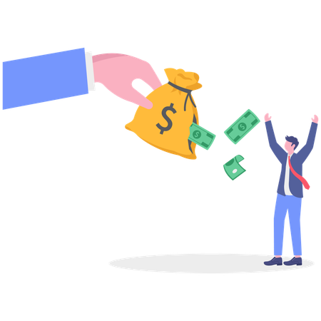 Empresario invierte en bolsa financiera  Illustration