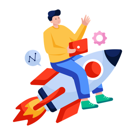 Empresário lança produto empresarial  Ilustração
