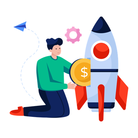Empresário lança ideia financeira  Ilustração