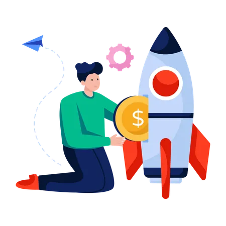 Empresário lança ideia financeira  Ilustração