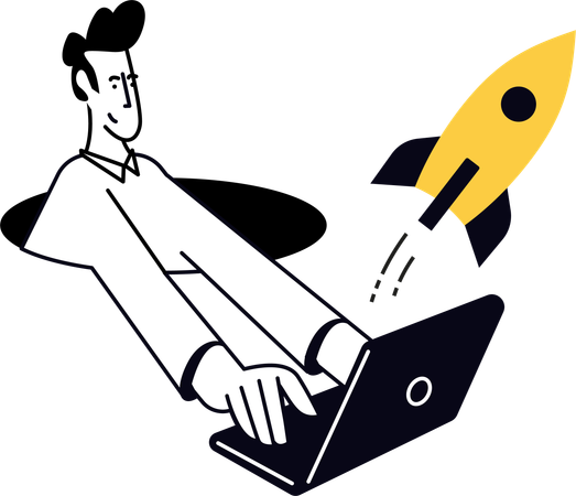 Empresário lançando novo produto  Ilustração
