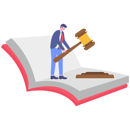 Empresário lendo livro jurídico  Ilustração