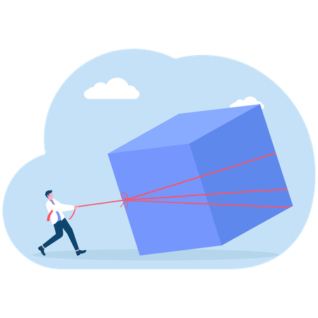 Empresário liderando negócios  Ilustração