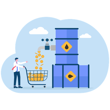 Empresário lucra com investimentos na indústria do petróleo bruto  Illustration