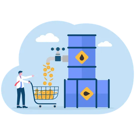 Empresário lucra com investimentos na indústria do petróleo bruto  Illustration