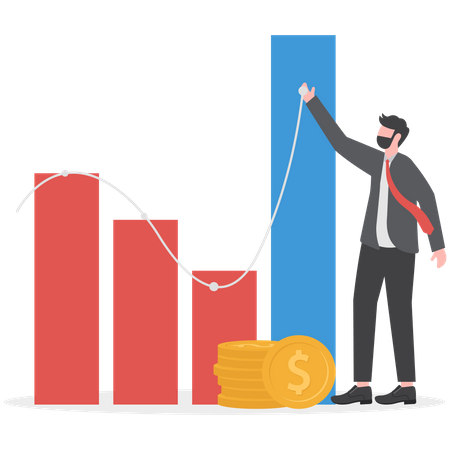 O lucro do empresário está crescendo  Ilustração