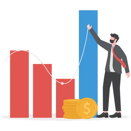 O lucro do empresário está crescendo  Ilustração