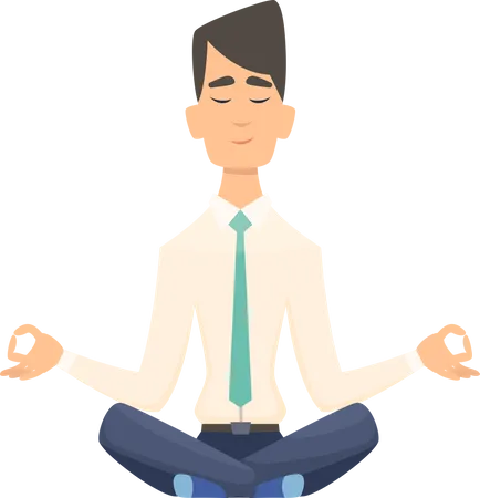 Empresário meditando  Ilustração