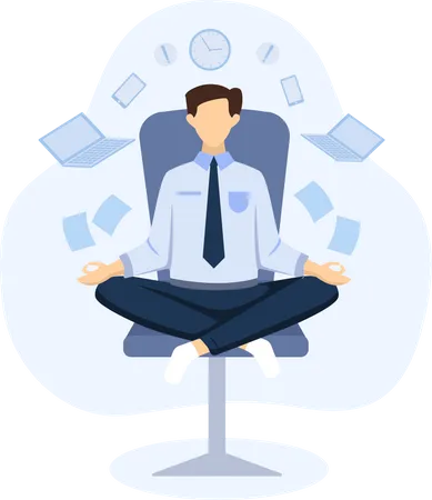 Empresário meditando  Ilustração