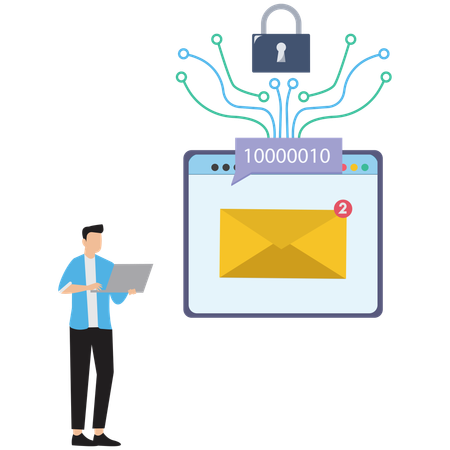Empresário mostra comunicação por e-mail criptografada  Ilustração