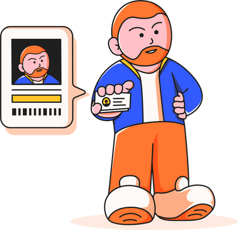 Empresário mostrando carteira de identidade  Ilustração