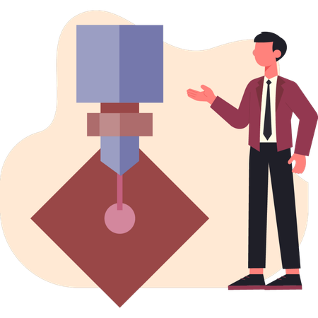 Empresário mostrando design gráfico  Ilustração