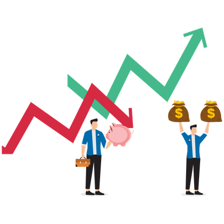 Empresário mostrando gráfico de negócios  Ilustração