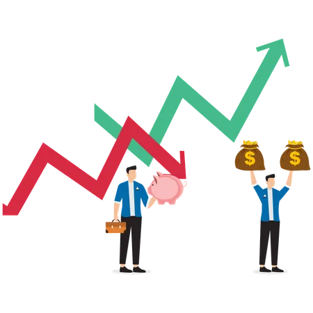 Empresário mostrando gráfico de negócios  Ilustração