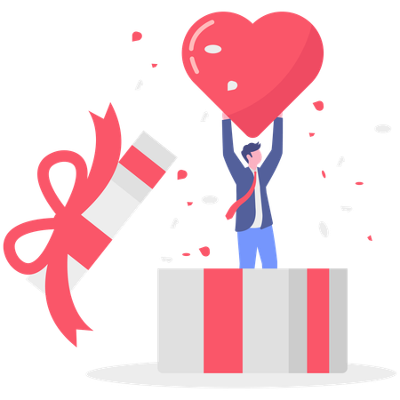 Hombre de negocios mostrando gratitud  Ilustración