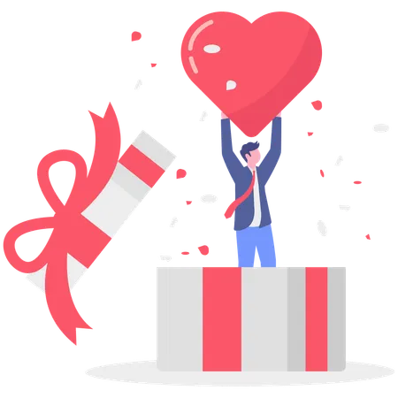 Hombre de negocios mostrando gratitud  Ilustración