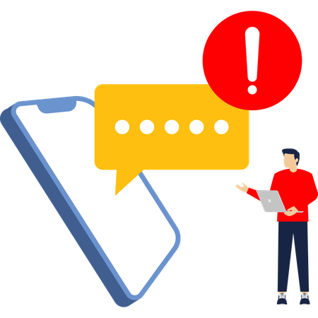 Empresário mostrando mensagem de aviso  Ilustração