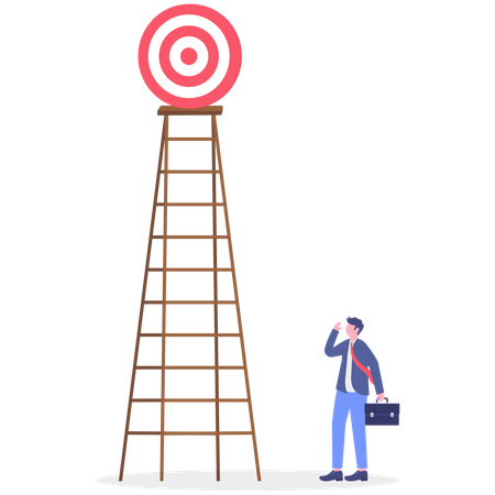 Empresario mostrando objetivo empresarial  Ilustración